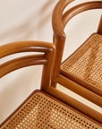 Italian Curved Back Cane Chairs