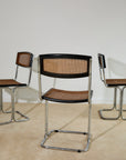 Mid-Century Modern Cesca-Style Cantilever Dining Chairs – Set of 4