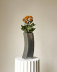 90s Curved Aluminium Chrome Vase