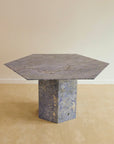 Blue 1980’s Hexagonal Granite Dining Table