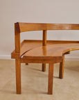 Italian Mid-Century Wooden Corner Banquette & Bistro Dining Set