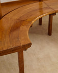 Italian Mid-Century Wooden Corner Banquette & Bistro Dining Set