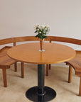 Italian Mid-Century Wooden Corner Banquette & Bistro Dining Set