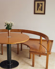 Italian Mid-Century Wooden Corner Banquette & Bistro Dining Set