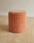Orange Houndstooth Ottoman