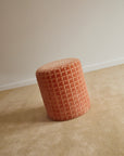 Orange Houndstooth Ottoman