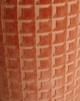 Orange Houndstooth Ottoman