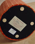 Orange Houndstooth Ottoman