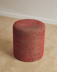 Red Speckled Velvet Ottoman