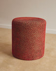Red Speckled Velvet Ottoman