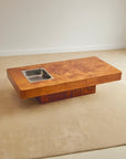 Vintage Elm Burl Coffee Table In the Manner of Willy Rizzo