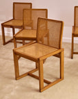 Vintage Italian Cane Dining Chairs set of x6