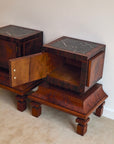 Pair of Art Deco / Italian Modernist Rosewood Bedside Cabinets, c. 1930s–1940s (In the style of Osvaldo Borsani / Paolo Buffa)