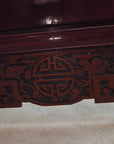 Vintage Chinoiserie Mahogany Room Divider Screen with Mother-of-Pearl Inlay