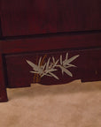 Vintage Chinoiserie Mahogany Room Divider Screen with Mother-of-Pearl Inlay