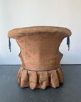 Pink Chinoiserie and Blue Tassle Slipper Chair