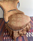 Pink Chinoiserie and Blue Tassle Slipper Chair