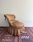 Pink Chinoiserie and Blue Tassle Slipper Chair