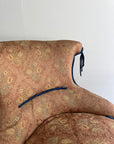 Pink Chinoiserie and Blue Tassle Slipper Chair
