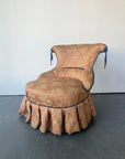Pink Chinoiserie and Blue Tassle Slipper Chair