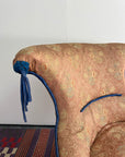 Pink Chinoiserie and Blue Tassle Slipper Chair