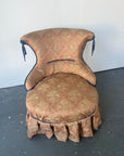 Pink Chinoiserie and Blue Tassle Slipper Chair
