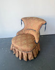 Pink Chinoiserie and Blue Tassle Slipper Chair