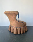 Pink Chinoiserie and Blue Tassle Slipper Chair