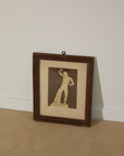 Vintage Classical Greek Nude Male Statue Photo – Ornate Geometric Parquet Framed Print