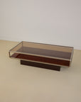 Burl and Chrome Coffee Table