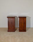 Pair of Vintage Tapered Wooden Pedestal Bedside Tables