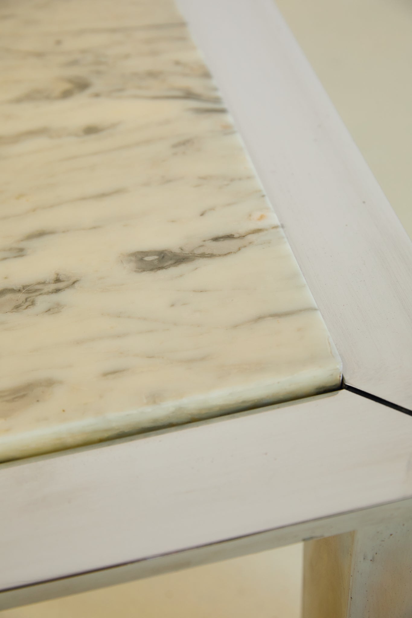 Carrara Marble and Chrome Coffee Table