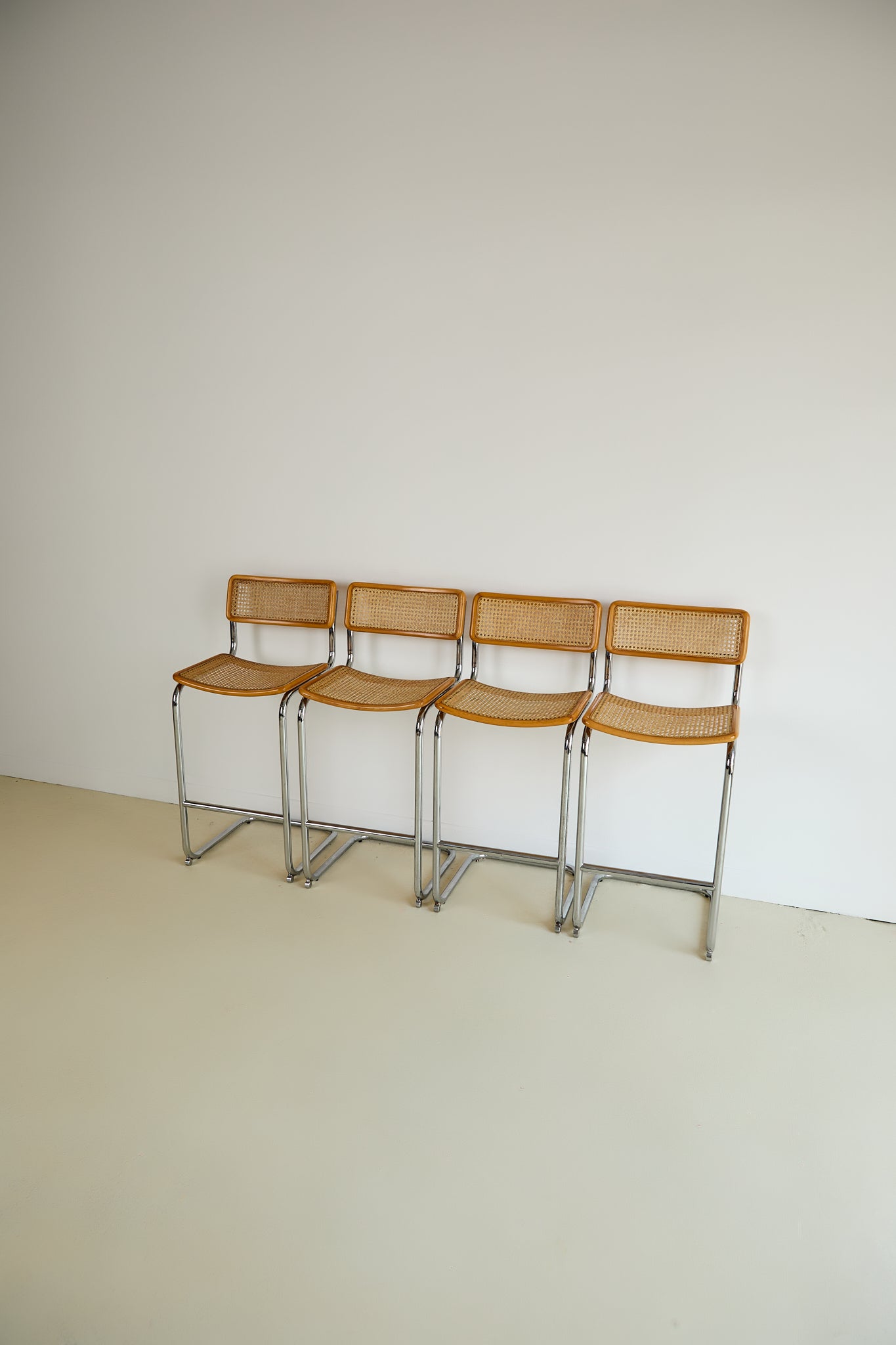 Set of x4 Marcel Bruer “Cesca” Style Bar Stools