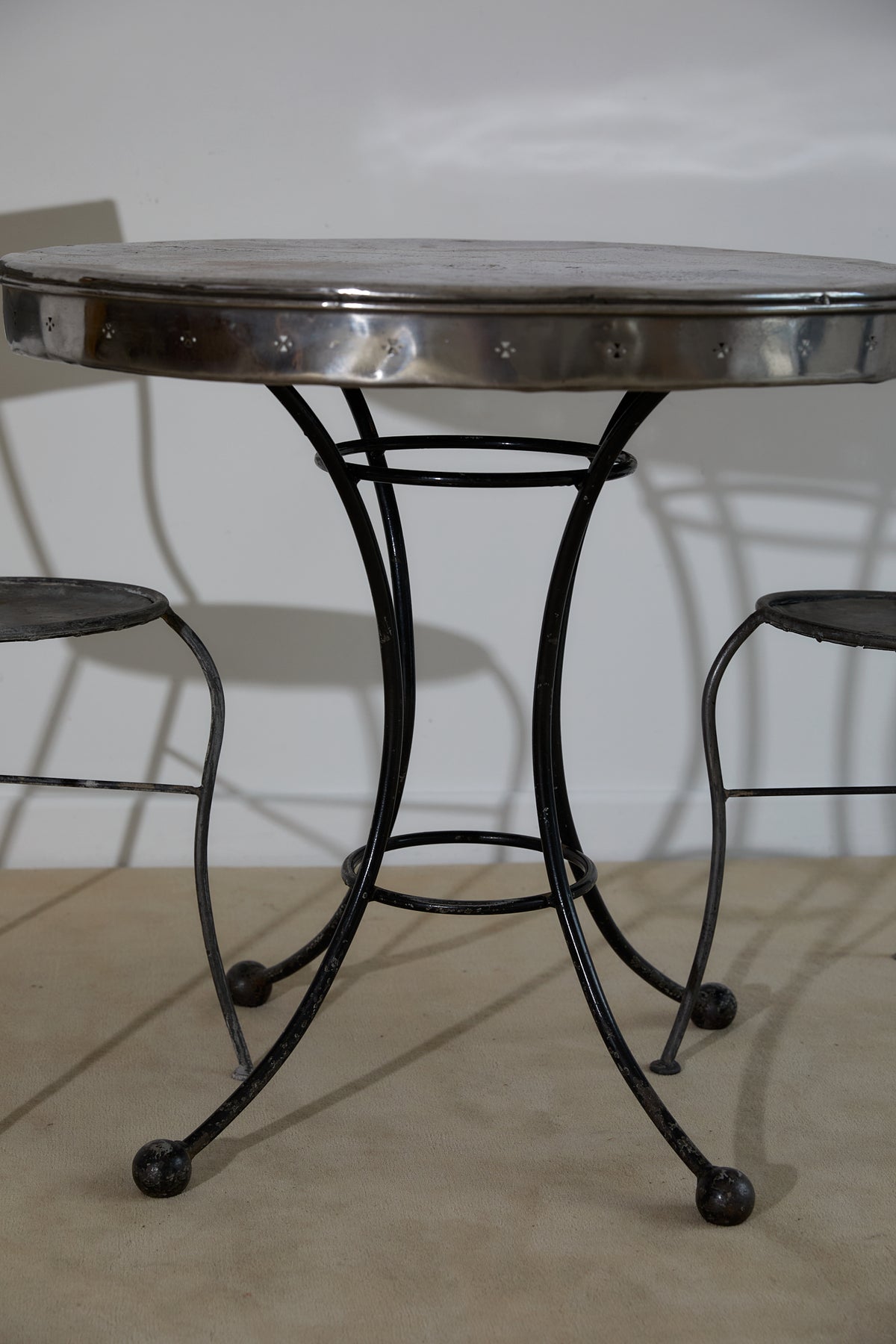 Vintage Metal Bistro Dining Set (Table &amp; 2 Chairs)