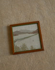 Vintage Japanese Hand-Embroidered Silk Landscape Art – Framed Set of 6