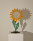 Vintage 1970s Italian Hand-Painted Metal Sunflower Table Lamp
