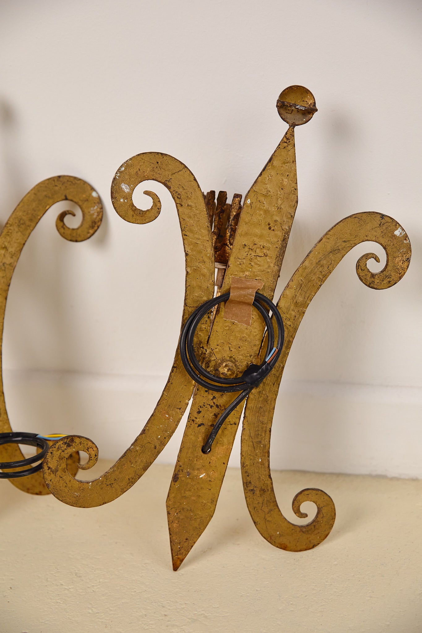 Spanish Wrought Iron Gilt Wall Sconces