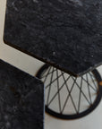 Pair of Granite and Metal Side Tables