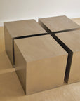 Mid-Century French Modernist Stainless Steel "Cube" Coffee / Side Tables Attributed to Maria Pergay