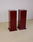 Pair of Red Lacquered Plinths
