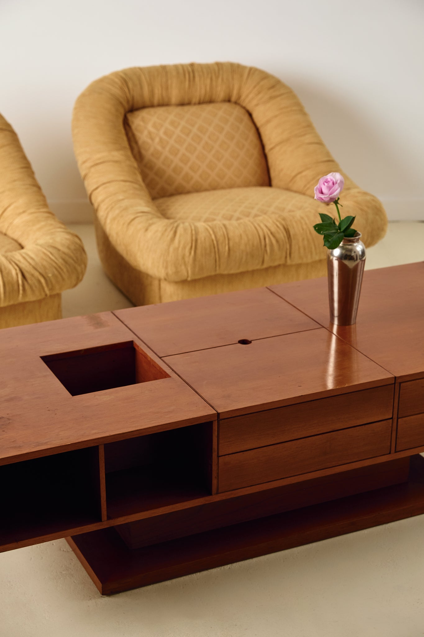 Pair of Yellow Italian Low Lounge Chairs in The Manner of De Pas, D’Urbino &amp; Lomazzi 1970