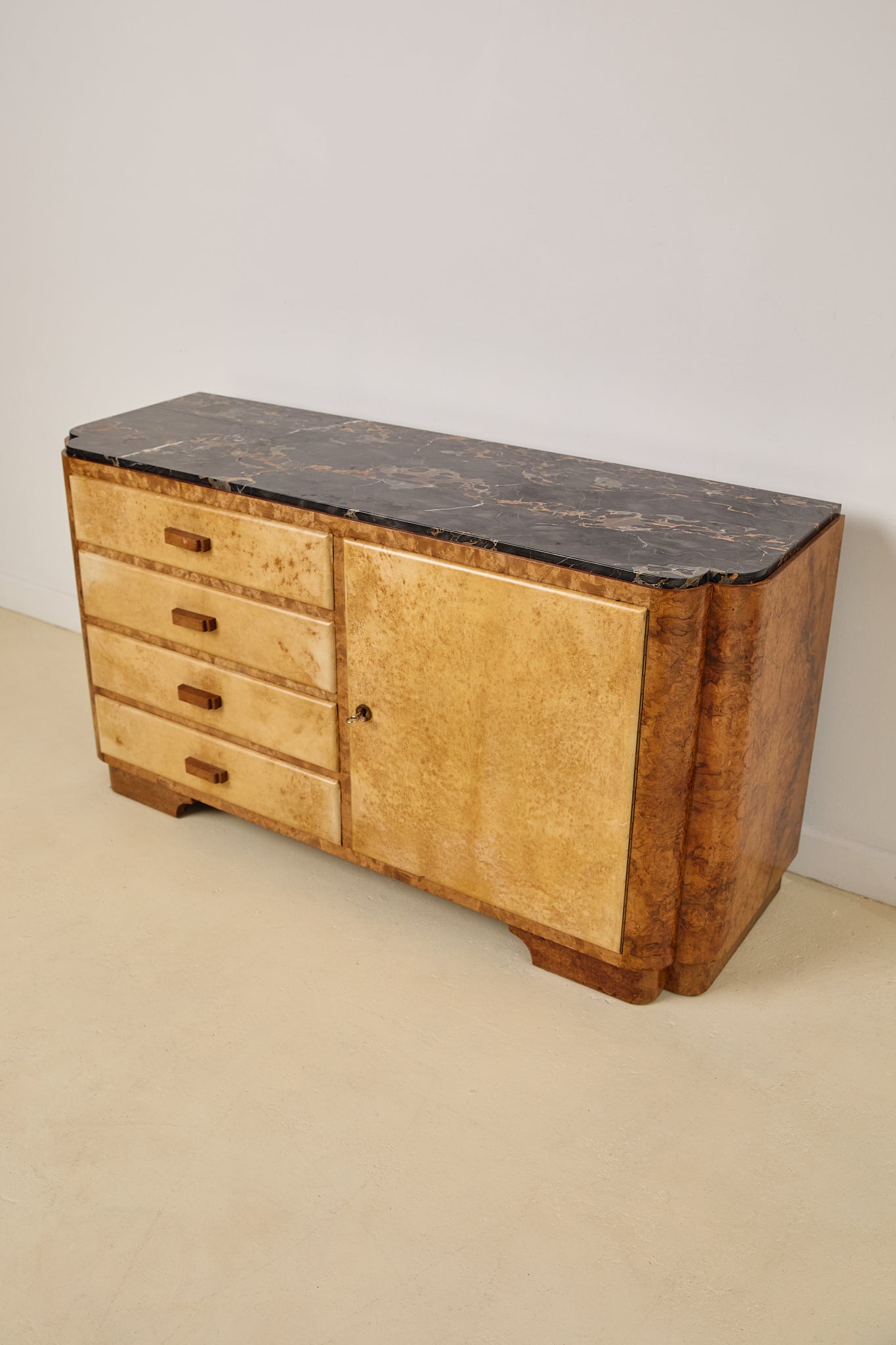 Art Deco Marble Top Sideboard