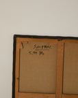 Mid-Century Modern Abstract Mixed-Media Painting by Sautrec, 1973