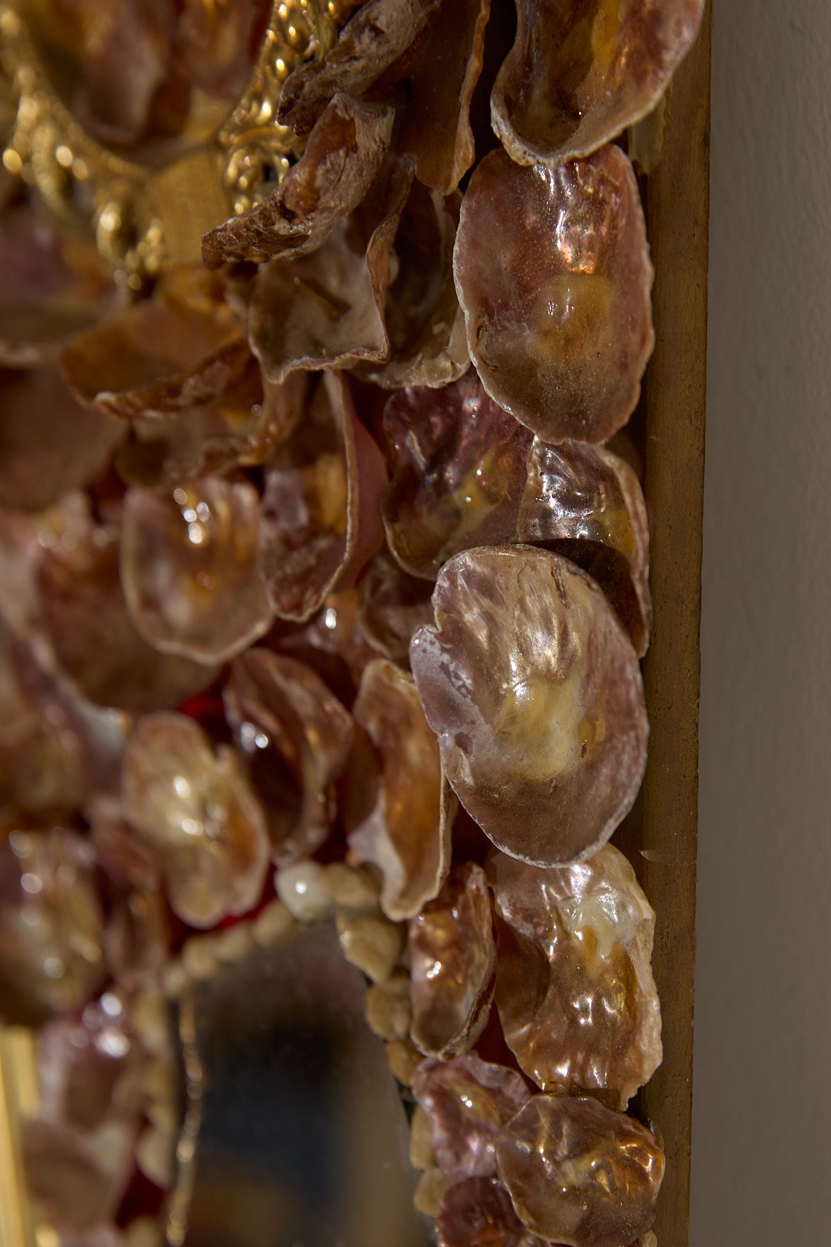 Saddle Oyster Shell Mosaic Mirror