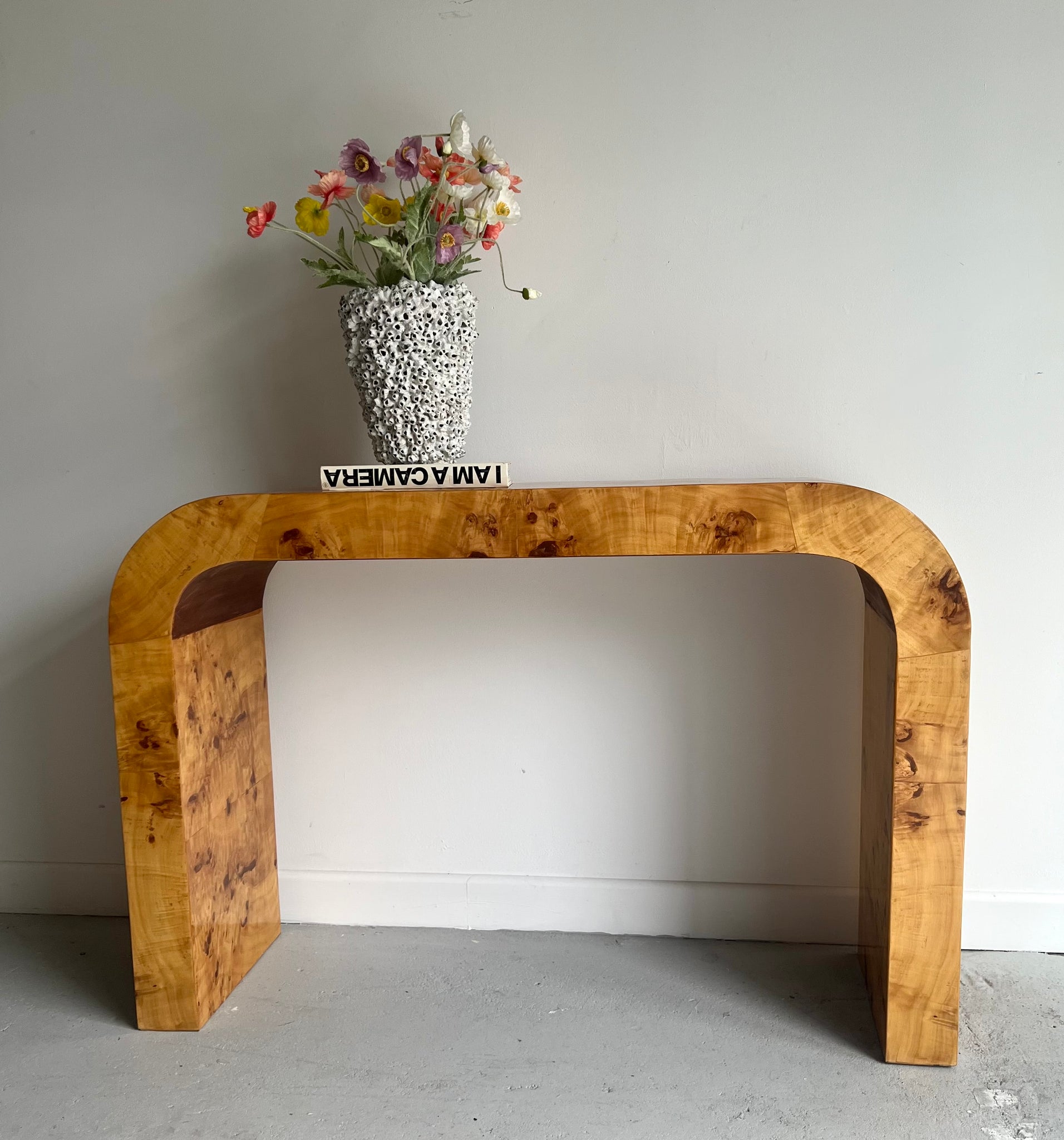 Waterfall Burl Console Table