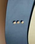 Pair of Round Blue Glass Italian Mirrors