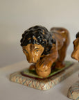A Magnificent Pair of Vintage Medici-Style Pottery Lions