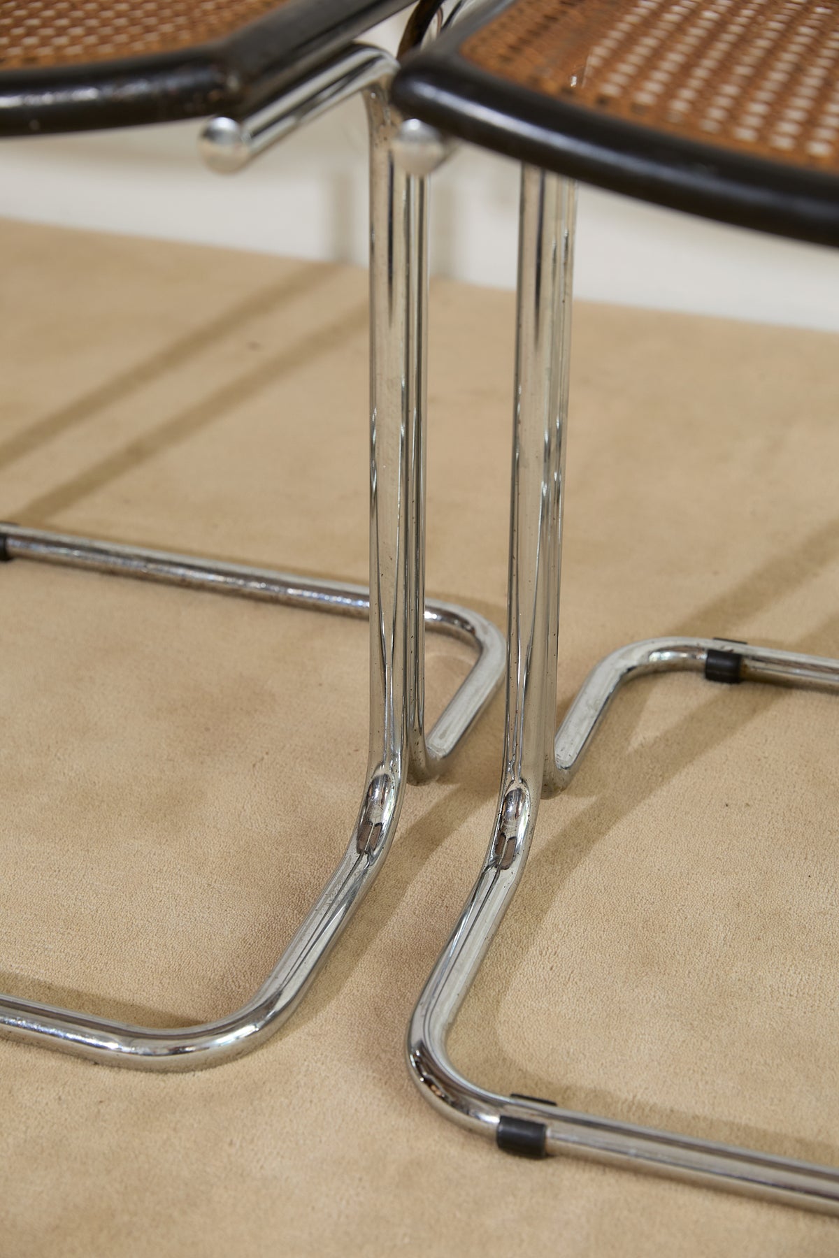 Mid-Century Modern Cesca-Style Cantilever Dining Chairs – Set of 4