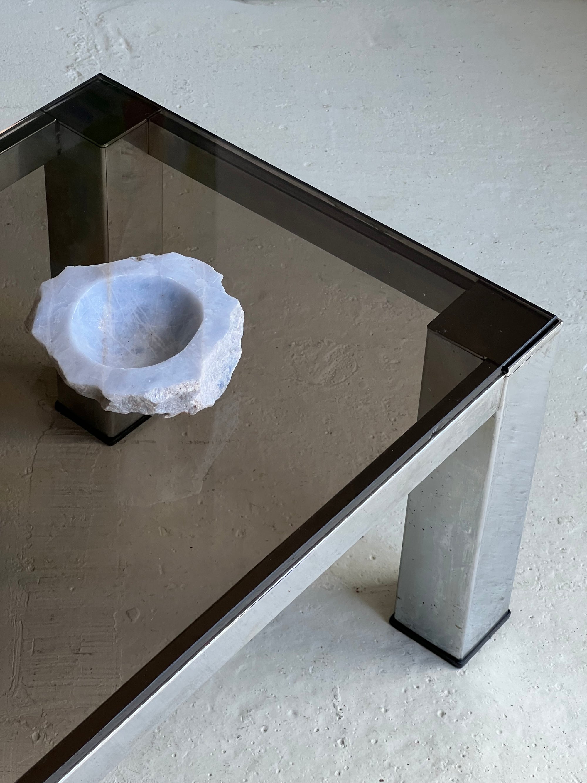 Smoked Glass and Chrome Coffee Table
