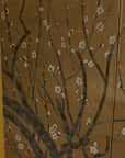 Vintage Japanese Folding Screen - Gold Leaf with Birds and Plum Blossoms